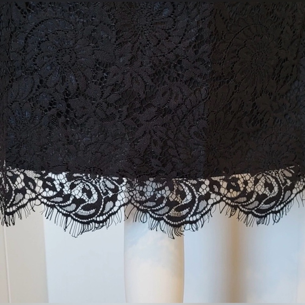 Madewell Black Lace Off-The-Shoulder Mini Dress - Size 00 - Picture 6 of 9